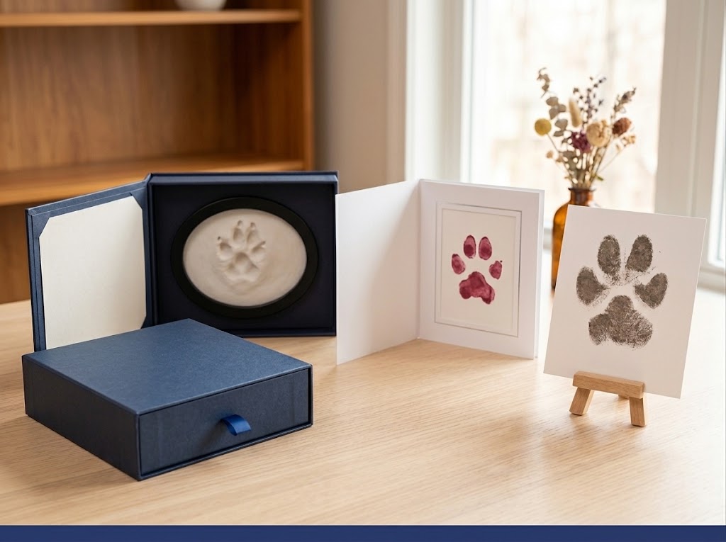 A pet's paw print keepsake.