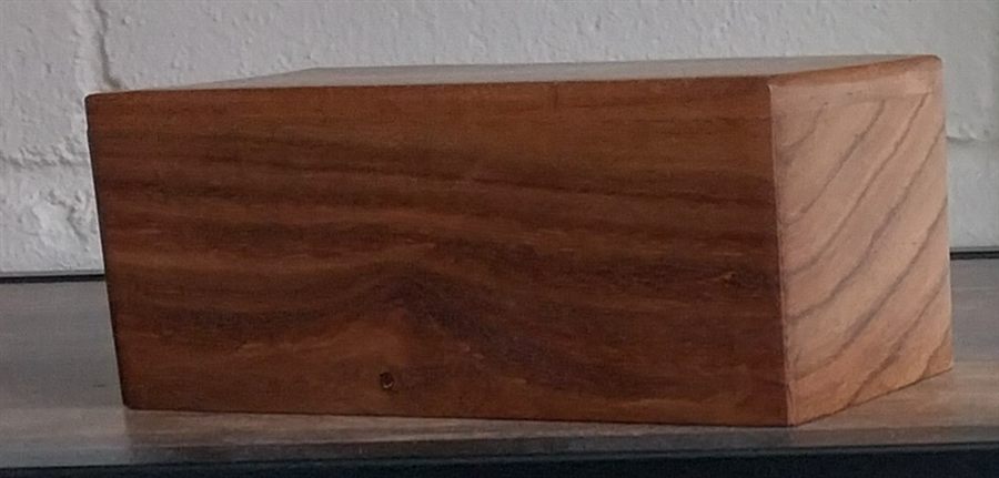 Plain reddish-finish wooden pet keepsake box
