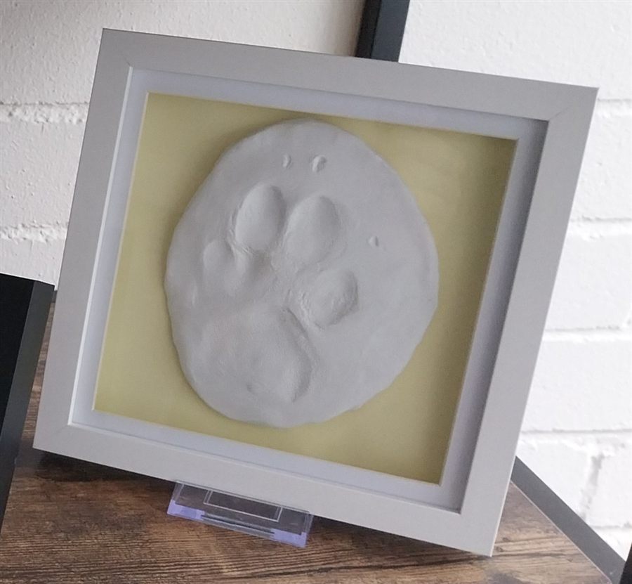 Yellow paw impression memorial keepsake